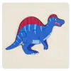 Juguete de rompecabezas de dinosaurio tridimensional con hebilla de madera para niños, rompecabezas creativo de dibujos animados para la educación temprana del bebé
