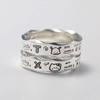 Kitty Cat Pacha Dog Casal Graffiti Ring Ins Niche Design Cute Cartoon Minimal Wave Edge Anel de dedo