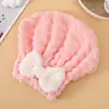 Touca para Secar Cabelo com Laço, Absorvente de Água, Secagem Rápida, Touca Fofa para Secar Cabelo, Touca para Secar Cabelo de Veludo Coral, Sem Secador de Cabelo Touca para Secar Cabelo Atacado