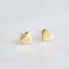 Brincos de Coração Estilo Coreano St.Delan, Brincos Femininos Simples e Modernos de Aço Inoxidável Banhado a Ouro, Novos Acessórios no Aliexpress