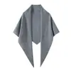Chal Grande 100% Lana Pura para Mujer Bufanda de Color Sólido Bufanda Triangular Otoño e Invierno Casual Versátil Habitación con Aire Acondicionado Estilo Perezoso Cálido