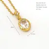 Collares Transfronterizos Europeos y Americanos con Doce Piedras de Nacimiento para Mujer, 12 Colores, Colgantes de Pedrería, Joyería de Acero Inoxidable 316, Cadena para el Cuello de Mujer