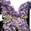 Arreglo floral de fiesta de fantasía rosa y morado, simulación de flores y mariposas, fondo floral a juego, decoración de tienda, flores falsas al por mayor