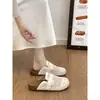 Mocasines de punto hueco transpirables sin cordones para mujer, nuevas chanclas de verano para exteriores de suela plana que aumentan la altura y puntera cerrada