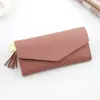 Nueva Cartera Larga para Mujer Bolso Único Estilo Coreano Moderno Cartera de Estudiante Moda Simple Corazón Borla Hebilla Cartera Cartera
