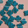 Venta al por mayor de fábrica trébol de la suerte de doble plano trébol de cuatro hojas turquesa sintética malaquita Accesorios para joyería semiacabados DIY