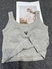 Camisola Corta con Almohadillas de Sujetador Incorporadas, Almohadillas de Látex, No Necesita Usar Sujetador, Se Puede Usar como Capa Exterior, Camisola para Mujer con Hermoso Diseño de Espalda y Espalda Abierta