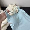 1169 Camisola de Verano Estilo Pura Pasión Chica Atractiva con Almohadilla en el Pecho, Adelgazante de Cintura, Tirantes Finos, Cruzado Versátil Color Sólido Camiseta sin Mangas para Mujer
