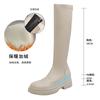 Botas Altas de Suela Gruesa para Mujer, Botas Hasta la Rodilla, Nuevo Modelo 2026, Blancas, para Personas Bajitas, con Aumento Interno de Altura, Botas de Montar Elásticas Ajustadas