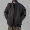 Jaqueta de Algodão Nova de Inverno Estilo Retrô Japonês com Listras Verticais Melard para Homens e Mulheres Versátil Aconchegante Casaco Puffer Jaqueta Acolchoada de Algodão