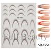 Nuevas pegatinas de nail art transfronterizas ins degradado francés línea de sonrisa DIY pegatinas de nail art color dopamina