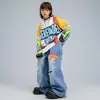 Roupas de Performance Hip-Hop para Crianças, Conjuntos de Manga Longa Hiphop para Meninos, Roupas de Performance Descoladas para Meninas, Roupas da Moda Hip-Hop para Crianças, Outono
