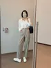 Primavera y Otoño Casual Versátil Gama Alta Adelgazante Estilo Commuter Clásico Pantalones de Cigarrillo Traje Pantalones Casuales