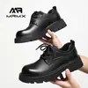 [Personalizado] Zapatos Derby 2025 Nuevos de Suela Gruesa para Aumentar Altura Casual de Negocios de Gama Alta Negros con Punta Ancha Zapatos de Piel para Hombre