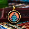 Pequeña caja gawu thangka colgante zachilam Manshu Verde madre Colgante Wuye estilo étnico thangka portátil al por mayor