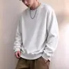 Coleção Primavera/Outono 2026: Moletom Oversized com Gola Redonda para Homens, Novo Estilo Primavera/Outono, Blusa de Manga Longa Lisa para Casais