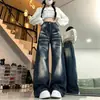 Novedad Otoño 2026 Estilo Americano Nuevo Jeans de Pierna Ancha Tipo Plátano de Cintura Alta para Mujer Lavados Versátiles Adelgazantes Holgados Pantalones Tendencia