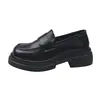 Mocasines negros de piel suave genuina para mujer, estilo slip-on, nuevo modelo otoño 2026, zapatos pequeños de piel, estilo británico, zapatos planos retro versátiles
