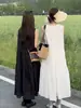 Vestido de Verão 2026 de Alta Qualidade sem Mangas Estilo Francês para Mulheres, Novo na Moda, Solto, Emagrecedor, Vestido Regata para Férias