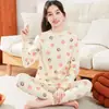 Conjunto de Ropa de Algodón Puro para Niñas Otoño, Conjunto de Ropa Interior Térmica para Jóvenes, Camiseta Base de Algodón para Niños, Pijama para Niños