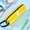 Bolsa de almacenamiento grande de estilo coreano, simple y fresca, unisex, estuche largo con cremallera de tela Oxford para estudiantes