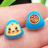 Novo Rosto Sorridente Pingando Óleo Zongzi Separador de Contas para Bebê Festival do Barco-Dragão Zongzi Tridimensional Acessórios Pulseira Colorida DIY Pingente de Joia