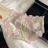Comércio Exterior Transfronteiriço Popular Doce Paixão Pura Luxúria Sexy Renda Borboleta Calcinhas Roupa Íntima Feminina Sem Costura Cetim Gelo Seda Mesh