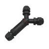 Protección Solar Tuv Conector de Farola Exterior Conector de Cable Uno Entrada y Dos Salidas Conector Impermeable Ip68 Conector Impermeable Tipo Y de Tres Núcleos