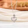 Moda Cruzada Europeia e Americana Pingente de Rosa Amor Trevo de Quatro Folhas Diamante Cristal Coração de Pêssego Colar Feminino Cerimônia do Dia das Mães