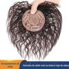 Em estoque atacado peruca peça de reposição para cabeça de cabelo curto cacheado feminino cobertura de cabelo real cabelo branco fofo bigode de milho peça de reposição
