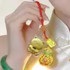 Llavero de Oro Puro 999 con Esmalte Filigrana Diseño de Calabaza de Cobre, Accesorio de Alta Gama para Pareja, Colgante para Bolso, Regalo Empresarial para Clientes