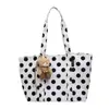 Bolso de Lona con Lunares de Moda 2026 Nuevo Estilo de Verano Bolso Fresco y Elegante para Debajo del Brazo Bolso de Hombro Texturizado de Moda