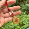 Pingente Chaveiro de Carro Bússola Auspiciosa Oito Tesouros Banhado a Ouro com Fivela de Segurança de Diamante, Ornamento Rotativo, Presente para Amigas