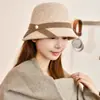 Chapéu de Pescador Pelúcia de Pelo de Coelho para Mulheres, Estilo Coreano Versátil de Outono e Inverno Chapéu de Alta Qualidade, Chapéu de Balde para Circunferência Craniana Grande, Chapéu de Balde de Inverno
