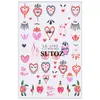 Pegatinas de Uñas para el Día de San Valentín Transfronterizas, Populares Pegatinas Adhesivas Románticas de Corazón y Candado de Dibujos Animados Europeos y Americanos para Niñas