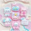 Cachorro de Dibujos Animados Panda Conejo Accesorios Lindos DIY Pegamento de Crema Cuerda para el Cabello Pasador Imán para Refrigerador Resina Accesorios Pequeños