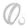 Piercing de Nariz em Liga de Titânio com Diamante Argola Contínua Brincos de Titânio G23 Piercing Labial Joias para Body Piercing Venda Direta Modelo Quente