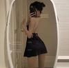 Lencería sexy, pijama sexy para mujer, tentación caliente, encaje, sin espalda, falda con tirantes, tul transparente, ropa de casa 2304