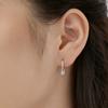 2024 Nueva Llegada Estilo Coreano Aretes de Plata Esterlina S925 para Mujer Zircón Micro-incrustado Aretes Redondos Hebilla para la Oreja Cartílago Simple Exquisito Alto
