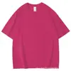 Verão 2026 300g Algodão Puro Peso Pesado Manga Curta Respirável Gola Redonda Manga Meia Cor Sólida Roupa Infantil Camiseta para Meninos e Meninas, Crianças Médias e Grandes