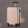 Maleta de Color Macaron con Raya Vertical y Ruedas Universales, Equipaje de Mano de 20 pulgadas, Maleta de Carrito Simple con Patrón y Logo Personalizables