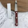 Cuchillo de fruta de acero inoxidable con imitación de madera, cuchillo de cocina, pelador portátil, herramienta doméstica para cortar melón y fruta, disponible al por mayor.