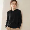 Suéter con Capucha de Cachemir Transfronterizo Capa Base Tejido Holgado Sudadera Fina para Viajar para Mujer Ropa de Abrigo Otoño e Invierno