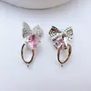 Broche Conector Chapado en Oro con Lazo de Circonita Accesorios para Joyería Hecha a Mano DIY para Pulseras de Perlas y Broches de Collares