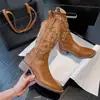 Botas vaqueras de estilo occidental para mujer de He Sui, botas de caballero vintage, botas largas de estilo étnico fino y botas cortas para invierno, primavera y verano