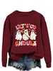 Europa y Estados Unidos suéter de cuello redondo de moda otoño e invierno manga larga personalidad transfronteriza let's go ghouls comercio exterior para mujer