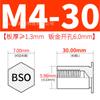 Bso-M4 Agujero Inferior 6.0 Acero al Carbono Galvanizado Pasador de Presión Hexagonal Tuerca de Presión Tornillo Varilla Roscado Completamente