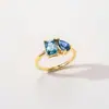 Anel de Pedra de Nascimento Personalizado Ins Mais Vendido no Exterior, Joia Feminina Elegante e Simples, Diamante, Dia das Mães, Dia dos Namorados