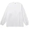 Camiseta de Manga Larga para Hombre, Camiseta Base de Algodón Puro, Top Blanco Versátil Casual Holgado para Hombres y Mujeres, Peso Pesado para Estudiantes de Secundaria