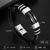 Pulsera de moda con cadena de patrón de serpiente electrochapada en color acero puro transfronteriza europea y americana, pulsera de silicona de acero de titanio, accesorio de alta gama para hombre
